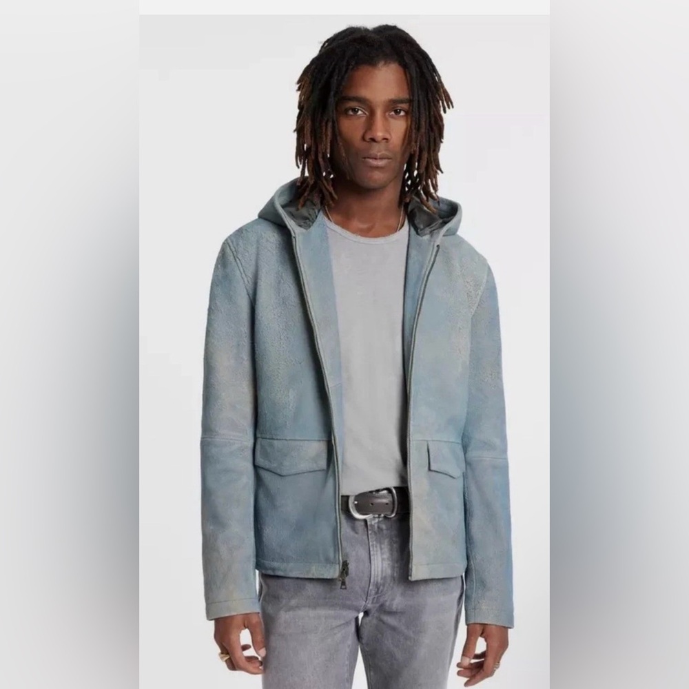 Men's Blue Hooded Jacket